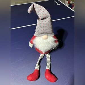 Plush sitting holiday gnome